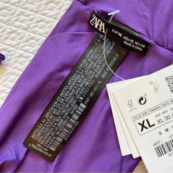 NWT ZARA Purple Curtain String Bikini XL - Picture 8 of 16